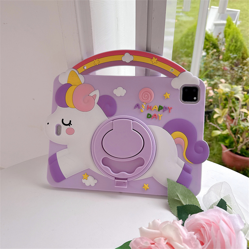 Remarkable Tablet Accessories - Cartoon Unicorn Kids Stand Tablet Case