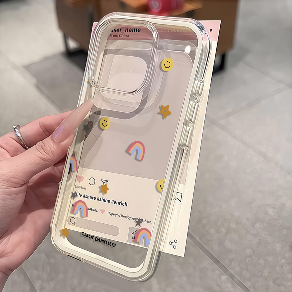 Cute Rainbow Clear Phone Case  - огляд і ціна Tablet And Accessories Case