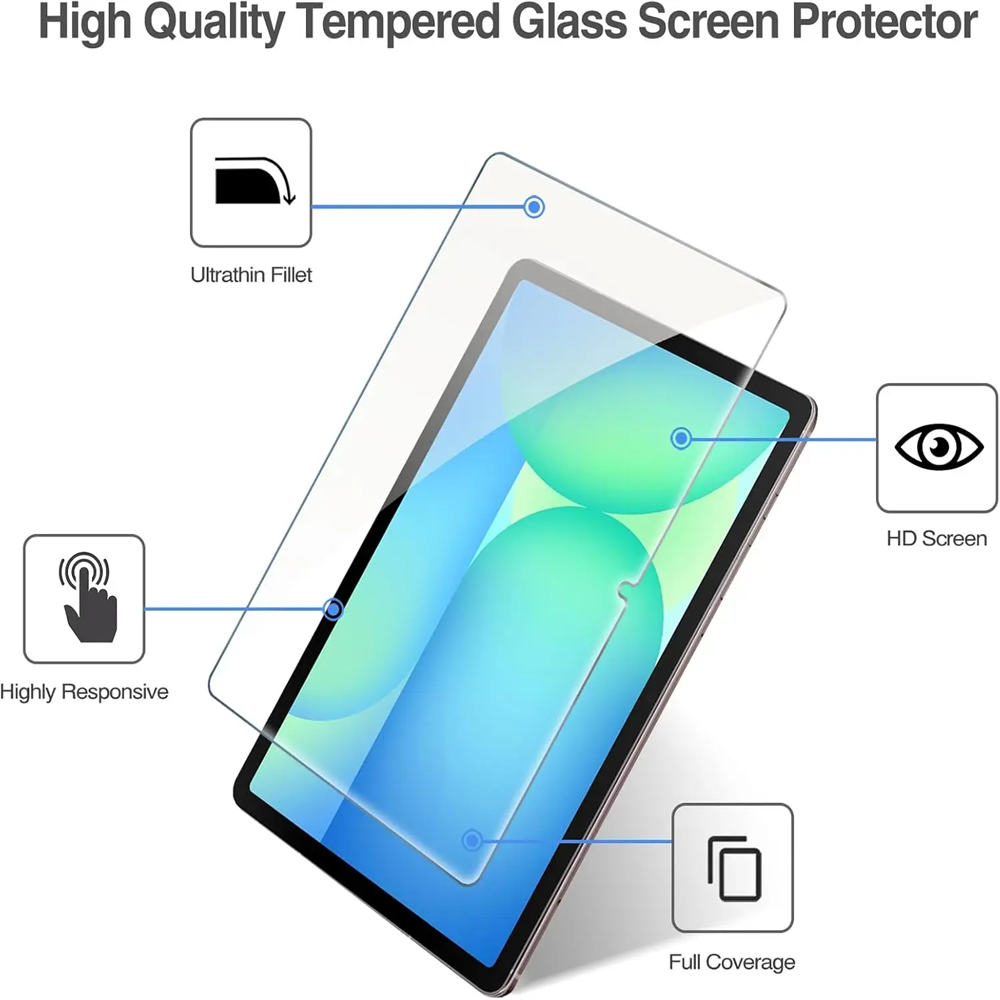 2 PCS 9H Tempered Glass Tablet - огляд і ціна Samsung Tablet S10 Accessories