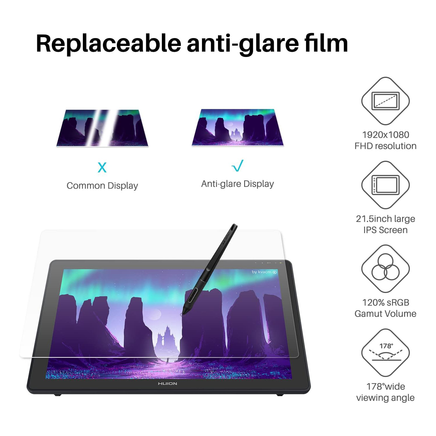 Huion Kamvas 22 Graphic Tablet - огляд і ціна Huion Tablet Accessories